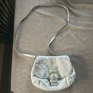 Small silver coach bag